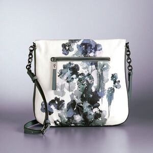 Simply Vera Vera Wang blue/gray floral crossbody. NWT
